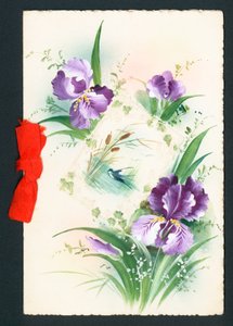 Lilla irisblomster, kort af English School
