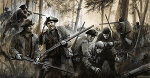 Forfulgt af britiske soldater faldt George Washingtons mænd tilbage gennem det dystre vinterlandskab af English School