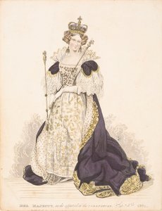 Dronning Adelaide i sine kroningsdragter af English School