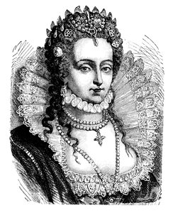 Dronning Elizabeth I (farve litho) af English School