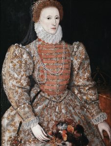Dronning Elizabeth I, ca. 1575 (olie på panel) af English School