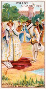 Dronning Elizabeth og Sir Walter Raleigh af English School