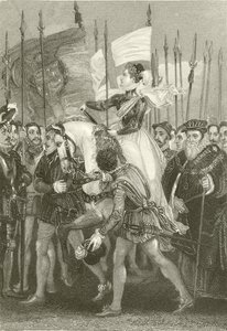 Dronning Elizabeth ved Tilbury Fort af English School