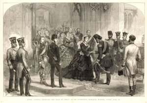 Dronning Victoria modtager Shahen af Persien af English School