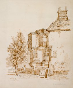 Queens Head, Islington (blæk på papir) af English School