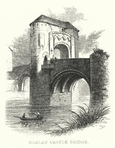 Raglan Castle Bridge (gravering) af English School