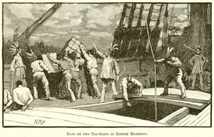 Raid på Tea-skibene i Boston Harbor af English School