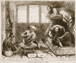 Railway Travelling in India, illustration fra Cassells Illustrated History of England af English School