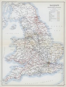 Jernbaner i England og Wales (farvelitografi) af English School