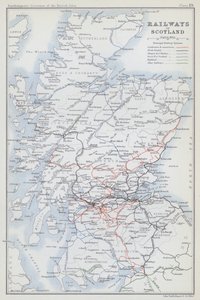 Jernbaner i Skotland (farvelitografi) af English School