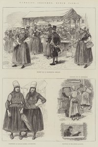 Vandrende skitser, hollandsk folkemusik (gravering) af English School
