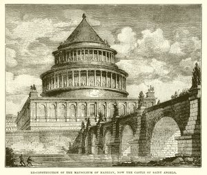 Genopbygning af Hadrians mausoleum, nu Saint Angelos slot af English School