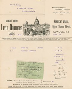 Kvittering for Lever Brothers Limited af English School