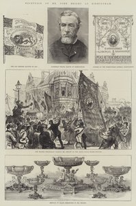 Modtagelse af hr. John Bright i Birmingham (gravering) af English School