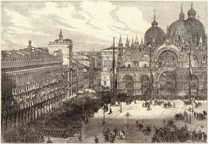 Modtagelse af de italienske tropper foran St. Marks-katedralen af English School