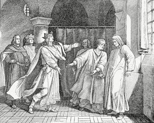 Forsoning af Ludvig IV, romernes konge, med Frederik den Skønne, Tysklands konge i 1325, 1882 af English School