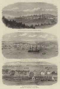 Regatta ved Halifax, Nova Scotia (gravering) af English School