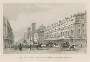 Regent Street, fra The Circus, Oxford Street, London af English School