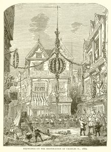 Glæde over restaureringen af Charles II, 1660 af English School