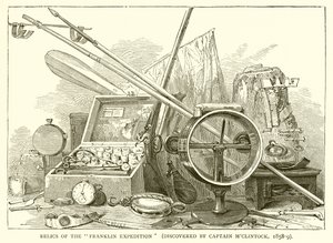 Relikvier fra Franklin-ekspeditionen (opdaget af kaptajn MClintock, 1858-9) af English School