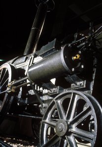 Rester af Stephensons Rocket, 1829 (metal) (detaljer) af English School