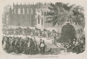 Fjernelse af klokken til det store ur i Westminster Palace af English School