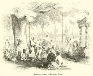 Hviler under et Banyan-træ af English School