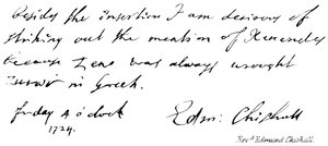 Revd Edmund Chishull af English School