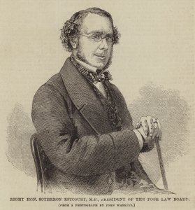 Højre ærede Sotheron Estcourt, MP, formand for Poor Law Board (gravering) af English School