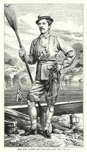 Rob Roy, John MacGregor og hans kano (farvet indgravering) af English School