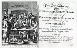 Robin Hood og hans mor underholdt af Esq Gamnell i Gamnell Hall, frontispice til 
