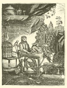 Robinson Crusoe (træsnit) af English School