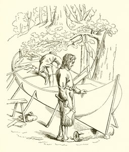 Robinson Crusoe bygger sin båd af English School