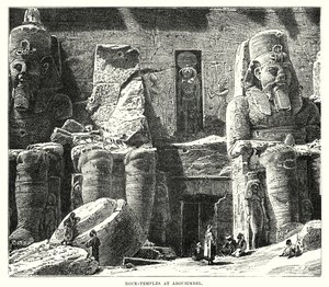 Klippetempler ved Abousimbel (gravering) af English School