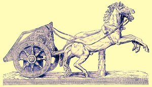 Romersk racervogn, illustration fra Cassells Illustrated Universal History af Edward Ollier, udgivet 1890 (digitalt forbedret billede) af English School