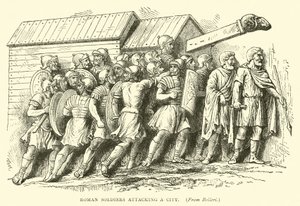 Romerske soldater angriber en by af English School
