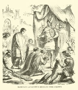 Romulus Augustus træder tilbage fra kronen af English School