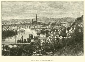 Rouen fra St Catherines Hill af English School