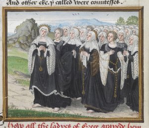 Roy 18 D II f.160 græske kvinder, der rejser til Theben, fra 