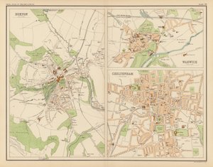 Royal Atlas, c 1900: Buxton; Warwick; Cheltenham (farve litho) af English School