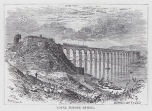 Royal Border Bridge (gravering) af English School