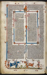 Royal MS 10 iv f.065v Knights Jousting med randdekoration, illustration fra 