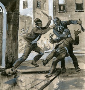 Royal Marines som civilklædte politifolk i 1882 for at hjælpe politiet i Dublin mod 