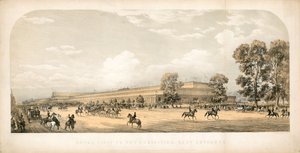 Kongeligt besøg på den store udstilling 1851, østlige indgang af English School