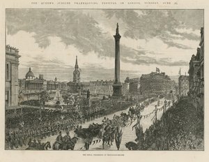 Kongelig procession på Trafalgar Square af English School