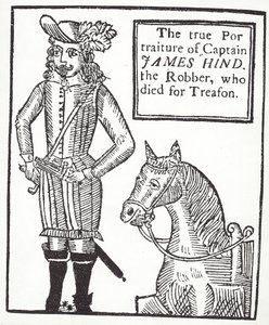 Royalistisk landevejsmand James Hind (gravering) af English School