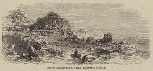 Ruby Mountains, nær Korosko, Nubia (gravering) af English School