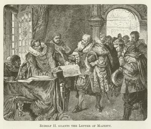 Rudolf II bevilger Majestætsbrevet af English School
