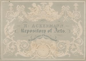 Rudolph Ackermann, Trade Card, præget af Dobbs af English School