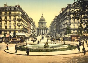 Rue Soufflot, Paris (håndfarvet foto) af English School